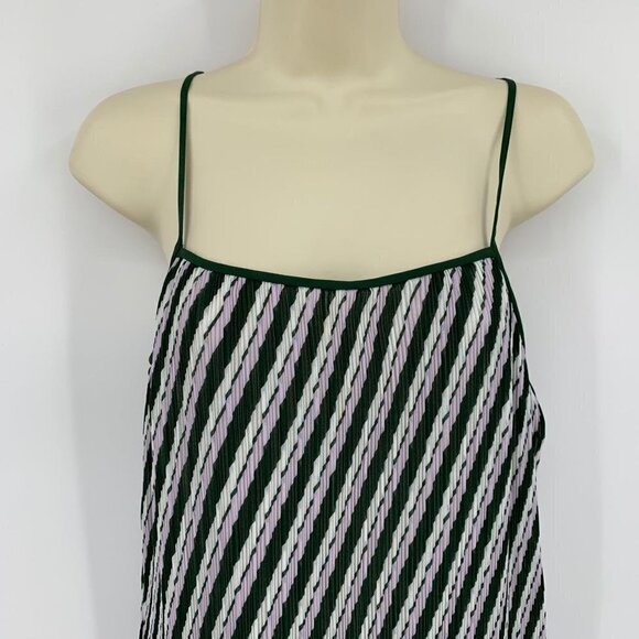 DVF Diane von Furstenberg Novalee Flag Stripe Lavender Fog green midi dress XS - Picture 3 of 7